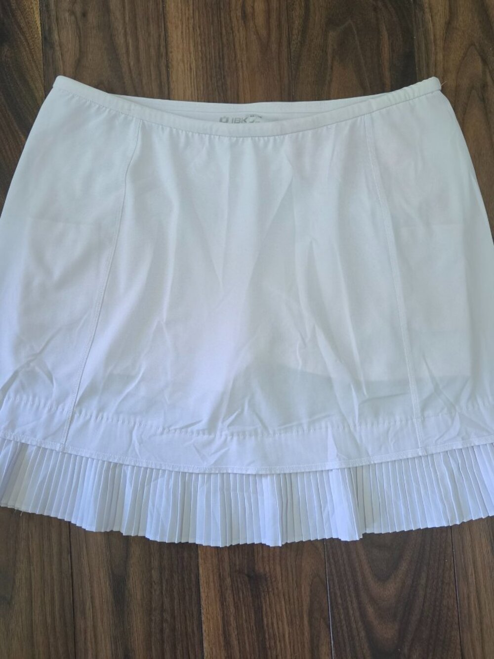 IBKUL Skort Womens Large White Pleated Tennis Golf Pull-On Performance
